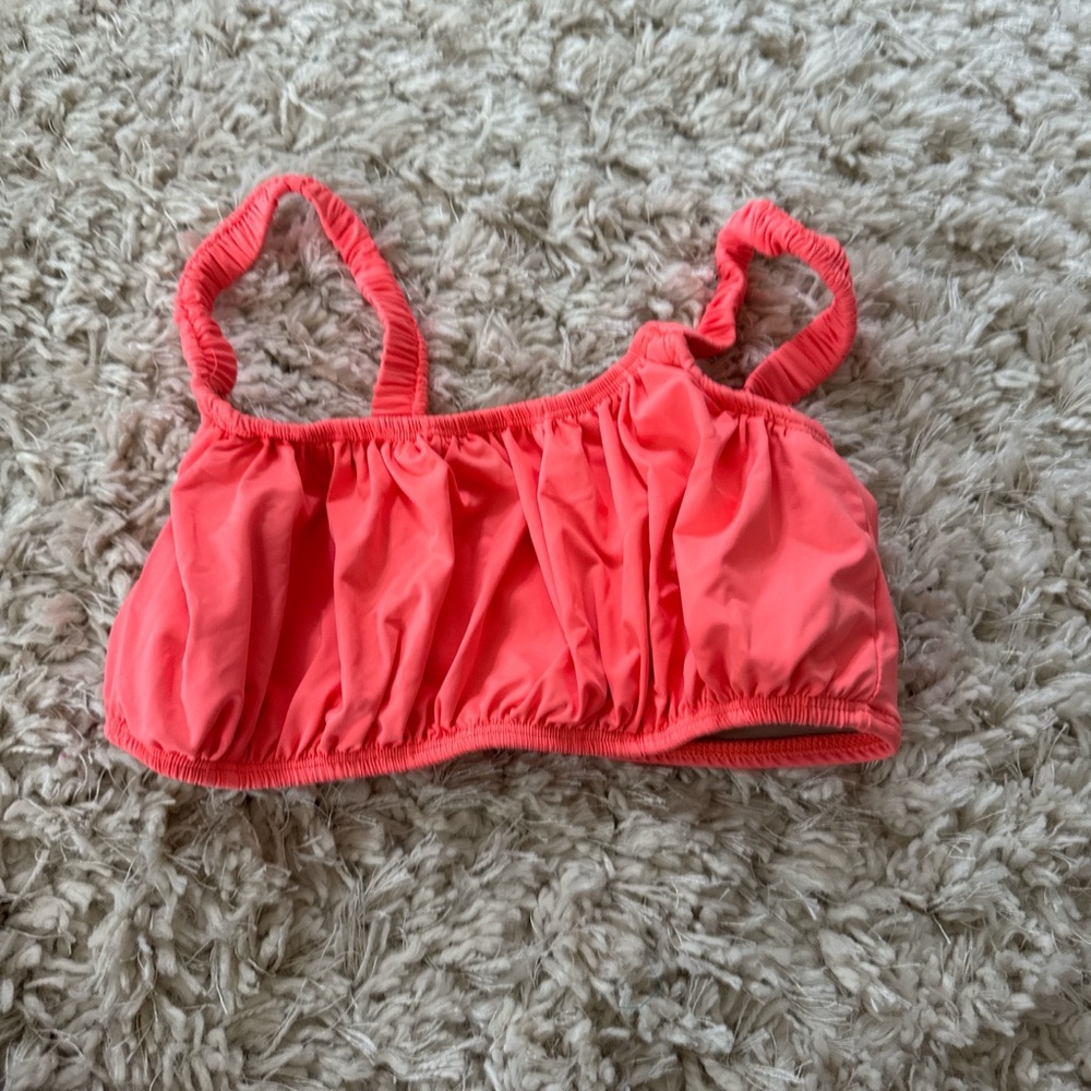 Coral Pink Ruffled sports bra